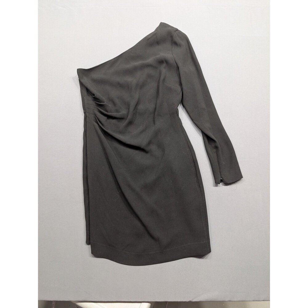 Intermix Black One-Shoulder Mini Dress Size 8 Long Sleeve